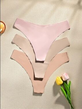 3-Pack, Multi-Colored, Nude, Soft, Thong Panties